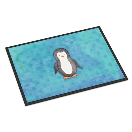 Carolines Treasures 24 x 36 in. Polkadot Penguin Watercolor Indoor or Outdoor Mat BB7376JMAT